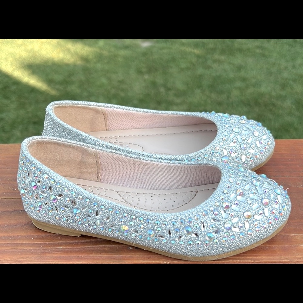 Girl Rhinestone Flat Dress Shoes